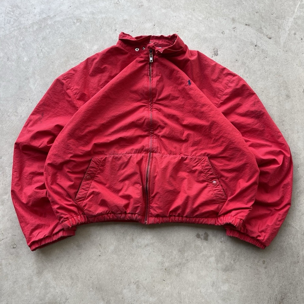 Vintage 80s Polo Ralph Lauren Harrington Jacket Red Fleece Lined Men's XL